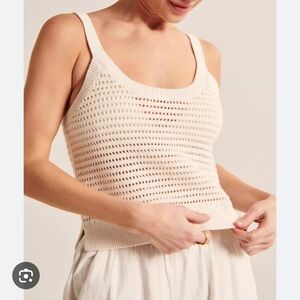 ABERCROMBIE & FITCH CROCHET KNIT TANK TOP